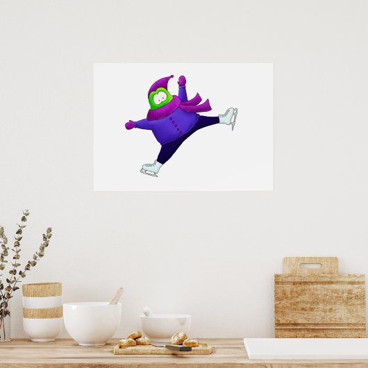 Split Jump Abbildung Skaten Frosch Poster (Küche)