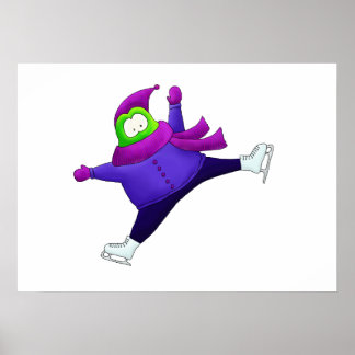 Split Jump Abbildung Skaten Frosch Poster