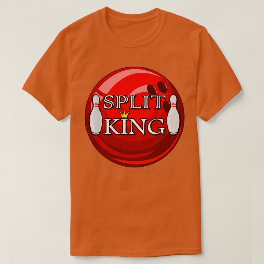 Split King Bowling Ball Bowling Bowling T T-Shirt (Design vorne)