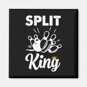 Split King Bowling Tee Shirts für Männer Vintag Sp Magnet