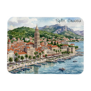 Split Kroatien Dalmatien Balkan Aquarell Kunst Ans Magnet