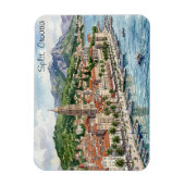 Split Kroatien Dalmatien Balkan Aquarell Kunst Ans Magnet (Vertikal)