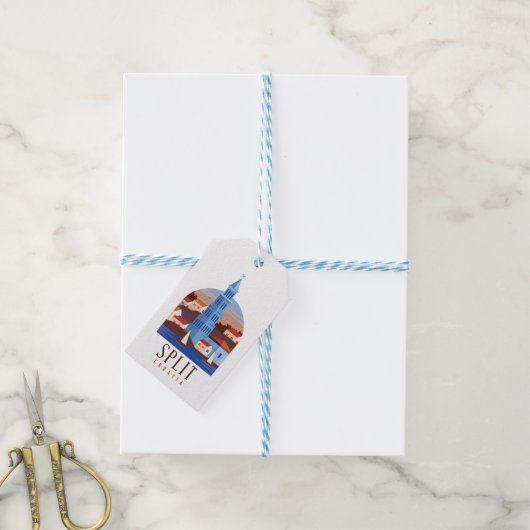 Split Kroatien Dalmatien Vintag Geschenkanhänger (Mit Garn)