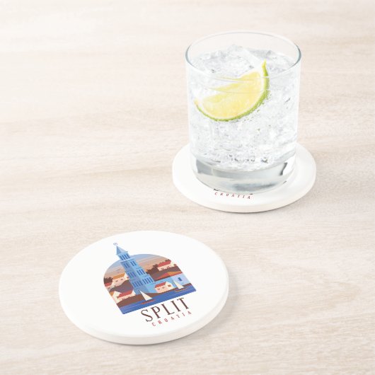 Split Kroatien Dalmatien Vintag Getränkeuntersetzer (Seite)