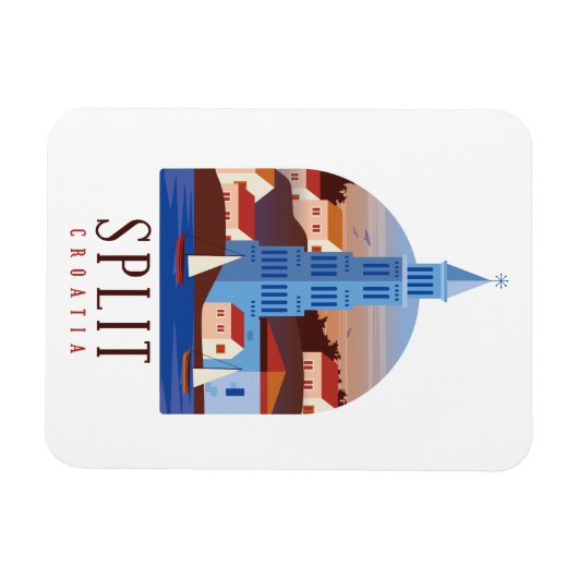 Split Kroatien Dalmatien Vintag Magnet (Horizontal)