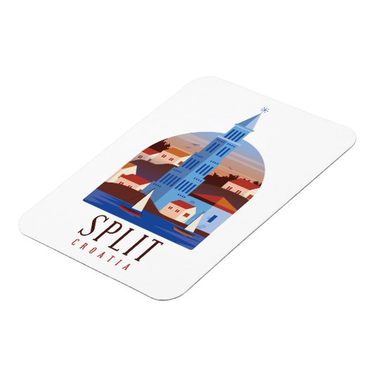 Split Kroatien Dalmatien Vintag Magnet (Linke Seite)
