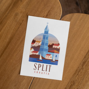 Split Kroatien Dalmatien Vintag Postkarte