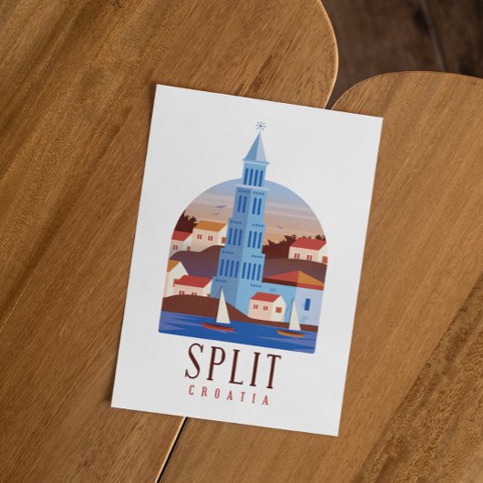 Split Kroatien Dalmatien Vintag Postkarte