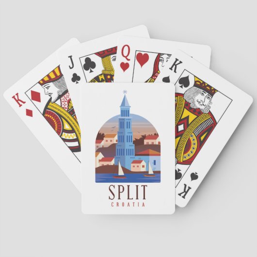 Split Kroatien Dalmatien Vintag Spielkarten (Rückseite)