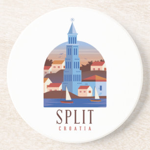 Split Kroatien Dalmatien Vintage Getränkeuntersetzer