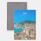 Split, Kroatien - Flache Küstenstadt Magnet (Vorderseite/Rückseite)