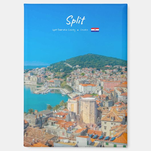 Split, Kroatien - Flache Küstenstadt Magnet (Vorderseite)