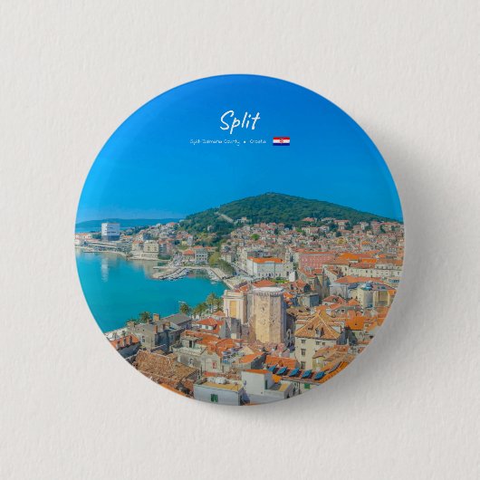 Split, Kroatien - Küstenstadt Button (Vorderseite)