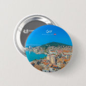 Split, Kroatien - Küstenstadt Button (Vorne & Hinten)