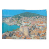 Split, Kroatien - Küstenstadt Kissenbezug (Rückseite-Links)