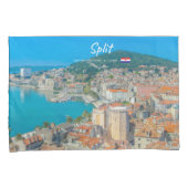 Split, Kroatien - Küstenstadt Kissenbezug (Vorderseite-Rechts)