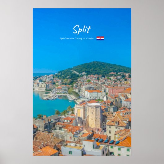Split, Kroatien - Küstenstadt Poster (Vorne)