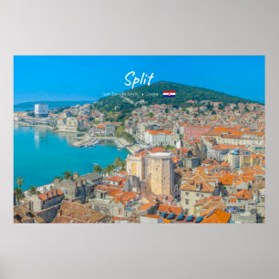 Split, Kroatien - Küstenstadt Poster