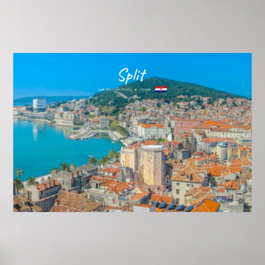 Split, Kroatien - Küstenstadt Poster (Vorne)