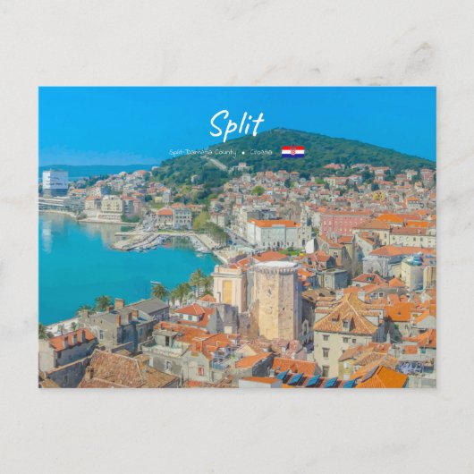 Split, Kroatien - Küstenstadt Postkarte (Vorderseite)