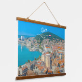 Split, Kroatien - Küstenstadt Wandteppich Mit Holzrahmen (Gewinkelt)