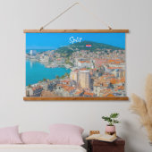 Split, Kroatien - Küstenstadt Wandteppich Mit Holzrahmen (Schlafzimmer)