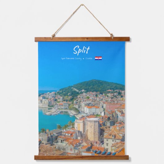 Split, Kroatien - Küstenstadt Wandteppich Mit Holzrahmen (Vorderseite)