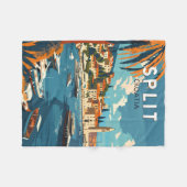 Split Kroatien Reise Kunst Vintage Fleecedecke (Vorderseite (Horizontal))