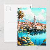 Split Kroatien Reise Postkarte, Split Reise Kunst, Postkarte (Vorne/Hinten)