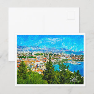 Split Kroatien schöne Ölgemälde Landschaft Postkarte