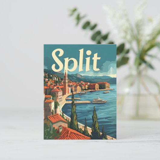 Split Kroatien Vintag Postkarte (Stehend Vorderseite)
