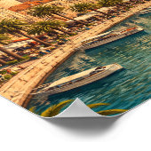 Split Kroatien Vintage Adriatische Küste Poster (Ecke)