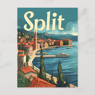 Split Kroatien Vintage Postkarte