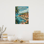 Split Kroatien Vintage Reise Poster (Küche)
