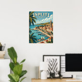 Split Kroatien Vintage Reise Poster (Heimbüro)