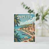 Split Kroatien Vintage Reise Postkarte (Stehend Vorderseite)