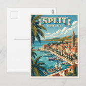Split Kroatien Vintage Reise Postkarte (Vorne/Hinten)