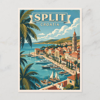 Split Kroatien Vintage Reise Postkarte