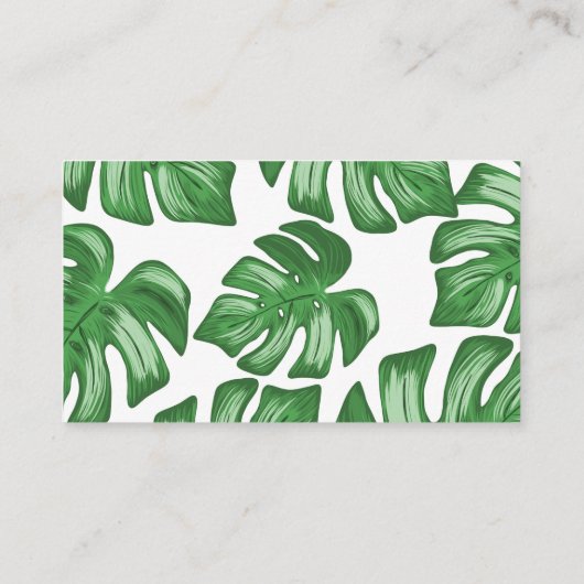 Split Leaf Philodendron Summer Wedding Platzkarte (Rückseite)