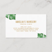 Split Leaf Philodendron Tropical Business Card Visitenkarte (Rückseite)