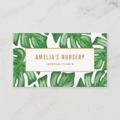 Split Leaf Philodendron Tropical Business Card Visitenkarte (Vorderseite)