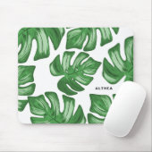 Split Leaf Philodendron Tropical Custom Mousepad (Mit Mouse)