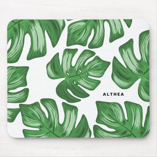 Split Leaf Philodendron Tropical Custom Mousepad (Vorne)
