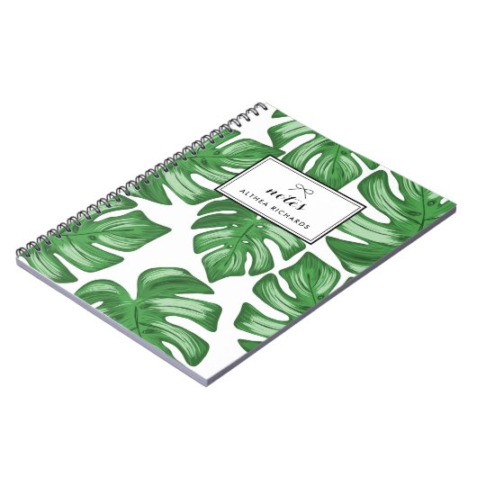 Split Leaf Philodendron Tropical Custom Notebook Notizblock (Linke Seite)