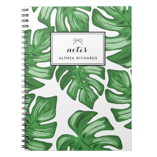 Split Leaf Philodendron Tropical Custom Notebook Notizblock (Vorderseite)