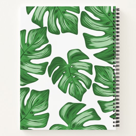 Split Leaf Philodendron Tropical Notebook Notizblock (Rückseite)