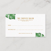 Split Leaf Philodendron Tropical Referical Card Empfehlungskarte (Rückseite)