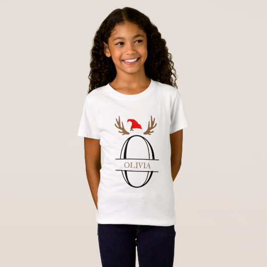 Split Monogram Christmas Letter O T - Shirt (Vorne ganz)