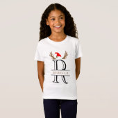 Split Monogram Christmas Letter R T - Shirt (Vorne ganz)