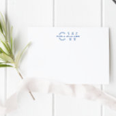 Split Monogram, elegante formale Note, blau Mitteilungskarte